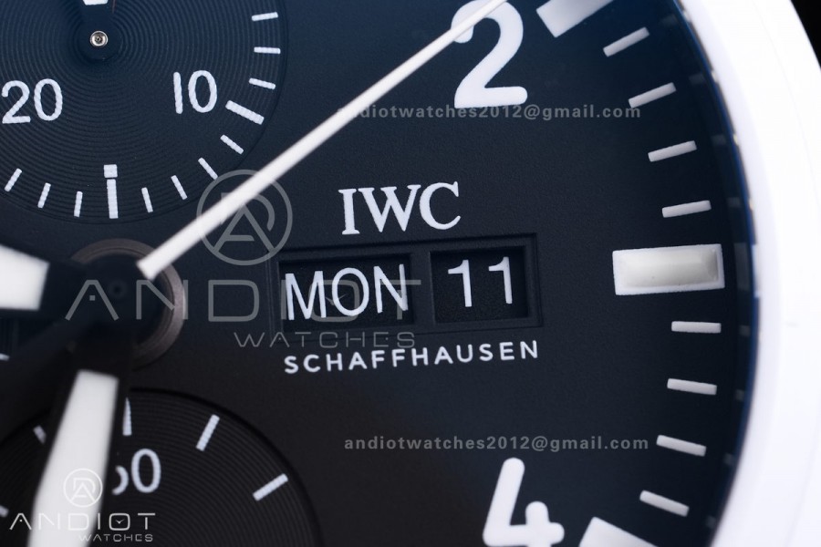 Pilot Chrono IW389105 White Ceramic “Lake Tahoe” APSF 1:1 Best Edition on White Rubber Strap DD69385 Super Clone