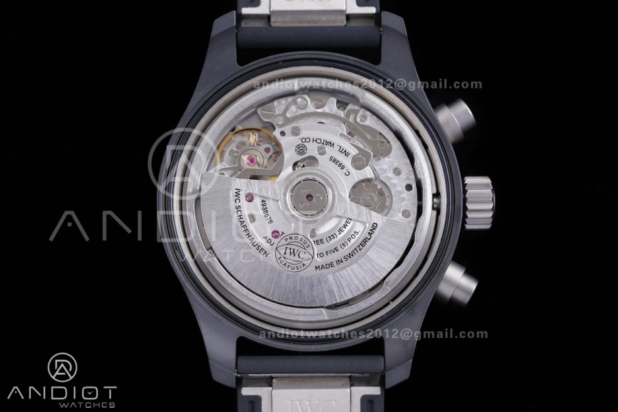 Pilot's Watch Chrono 41 IW389401 TOP GUN Black Ceramic APSF 1:1 Best Edition on Black Rubber Strap DD69385 Super Clone