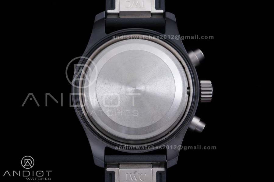 Pilot's Watch Chrono 41 IW389401 TOP GUN Black Ceramic APSF 1:1 Best Edition on Black Rubber Strap DD69385 Super Clone