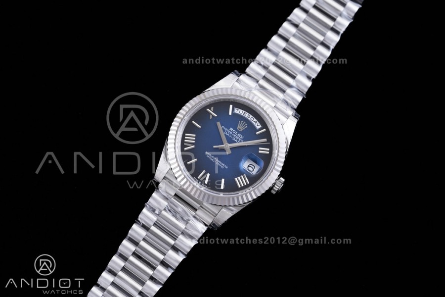 Day Date 228239 40mm Gain Weight V2 VSF 1:1 Best Edition Blue Ombre Dial Roman Marker On President Bracelet DD3255