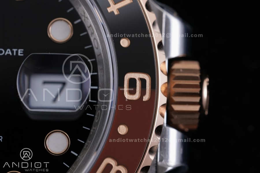 GMT-Master II 126711 CHNR Gain Weight VSF 1:1 Root Beer Best Edition Black Dial On SS/RG Oyster Bracelet Super Clone DD3285