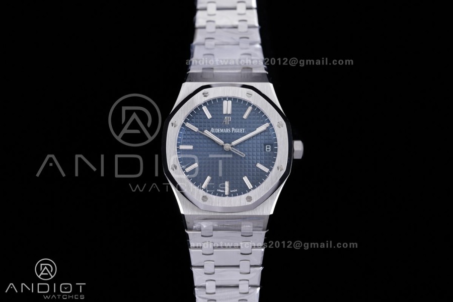 Royal Oak 15500 SS VSF 1:1 Best Edition Blue Dial on SS Bracelet DD4302 Super Clone