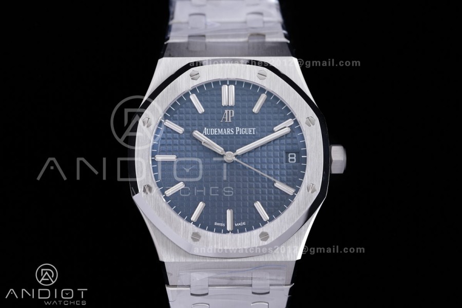 Royal Oak 15500 SS VSF 1:1 Best Edition Blue Dial on SS Bracelet DD4302 Super Clone