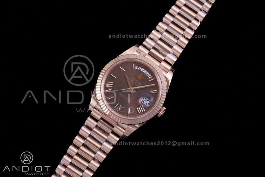 DayDate 40 228235 VSF 1:1 Best Edition Brown Roman Dial on President Bracelet VS3255