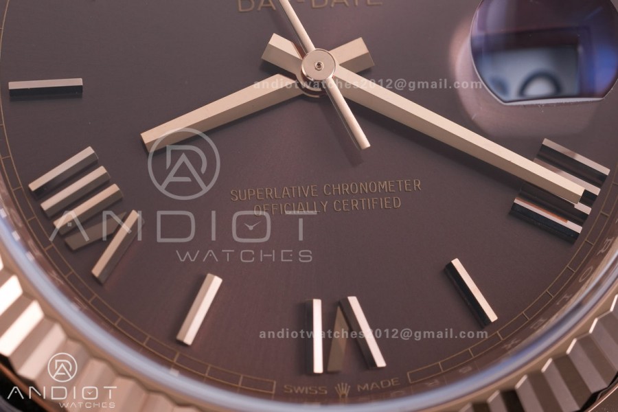 DayDate 40 228235 VSF 1:1 Best Edition Brown Roman Dial on President Bracelet VS3255