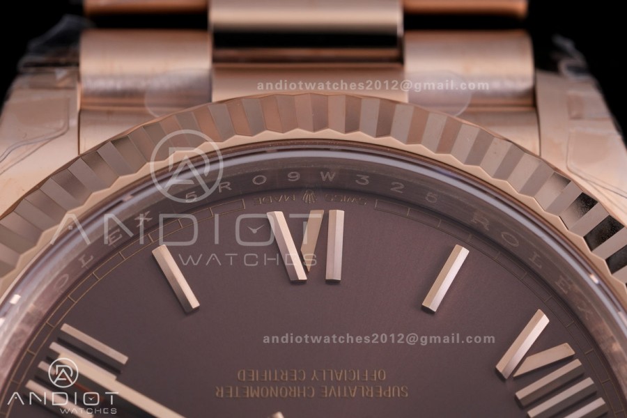DayDate 40 228235 VSF 1:1 Best Edition Brown Roman Dial on President Bracelet VS3255