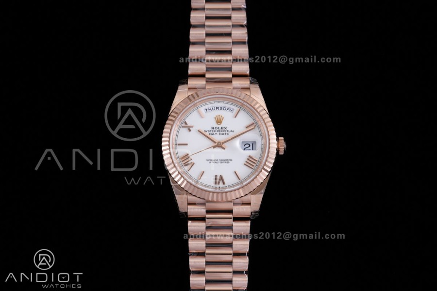 DayDate 40 228235 VSF 1:1 Best Edition White Roman Dial on President Bracelet VS3255