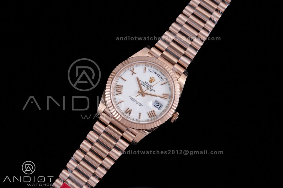 DayDate 40 228235 VSF 1:1 Best Edition White Roman Dial on President Bracelet VS3255