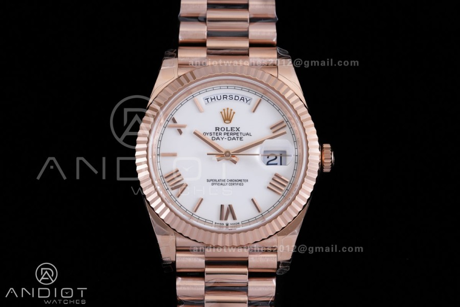 DayDate 40 228235 VSF 1:1 Best Edition White Roman Dial on President Bracelet VS3255