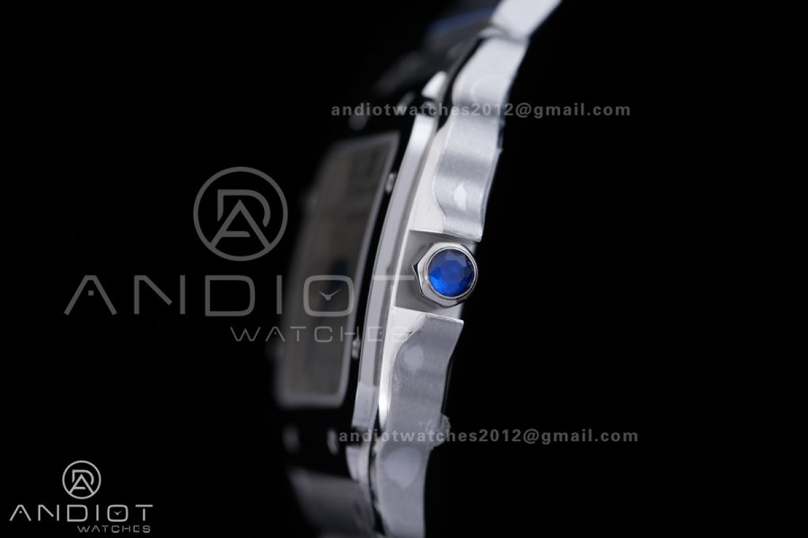 Santos WSSA0082 27x34mm AF 1:1 Best Edition Silver Dial On SS SmartLinks Bracelet Ronda Quartz