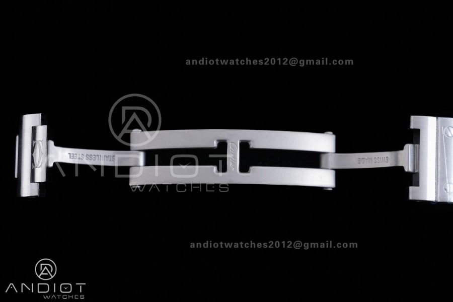 Santos WSSA0082 27x34mm AF 1:1 Best Edition Silver Dial On SS SmartLinks Bracelet Ronda Quartz