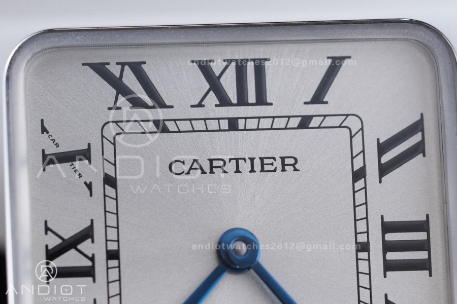 Santos WSSA0082 27x34mm AF 1:1 Best Edition Silver Dial On SS SmartLinks Bracelet Ronda Quartz