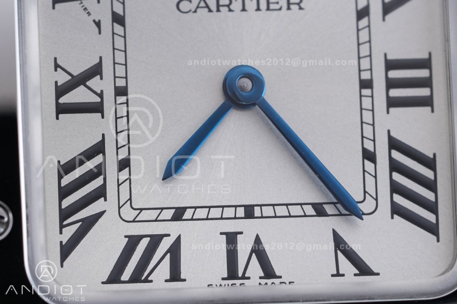 Santos WSSA0082 27x34mm AF 1:1 Best Edition Silver Dial On SS SmartLinks Bracelet Ronda Quartz