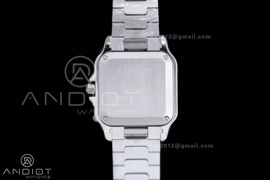 Santos WSSA0082 27x34mm AF 1:1 Best Edition Silver Dial On SS SmartLinks Bracelet Ronda Quartz