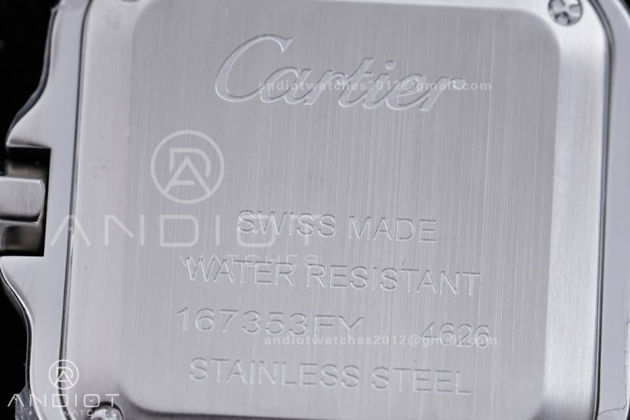 Santos WSSA0082 27x34mm AF 1:1 Best Edition Silver Dial On SS SmartLinks Bracelet Ronda Quartz