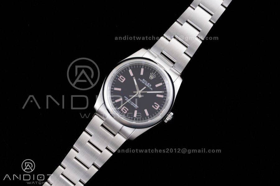Oyster Perpetual 36 116000 KRF 1:1 Best Edition 904L Steel Black Dial Pink Lume on SS Bracelet SH3130