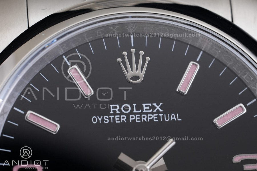 Oyster Perpetual 36 116000 KRF 1:1 Best Edition 904L Steel Black Dial Pink Lume on SS Bracelet SH3130