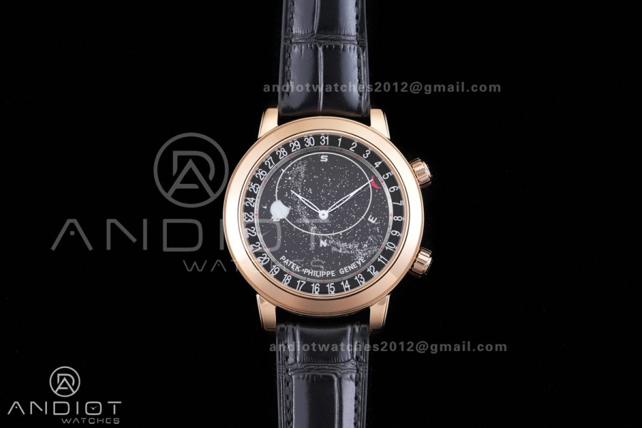 Grand Complications 6102 RG PPF 1:1 Best Edition Black Dial on Black Leather Strap SA240 Super Clone