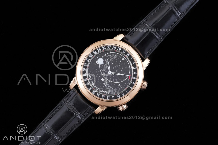 Grand Complications 6102 RG PPF 1:1 Best Edition Black Dial on Black Leather Strap SA240 Super Clone