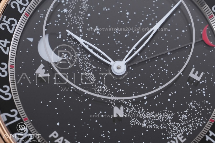 Grand Complications 6102 RG PPF 1:1 Best Edition Black Dial on Black Leather Strap SA240 Super Clone