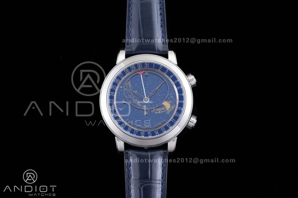 Grand Complications 6102 SS PPF 1:1 Best Edition Blue Dial on Blue Leather Strap SA240 Super Clone