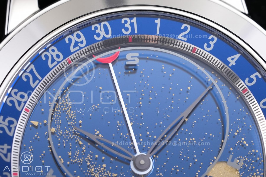 Grand Complications 6102 SS PPF 1:1 Best Edition Blue Dial on Blue Leather Strap SA240 Super Clone