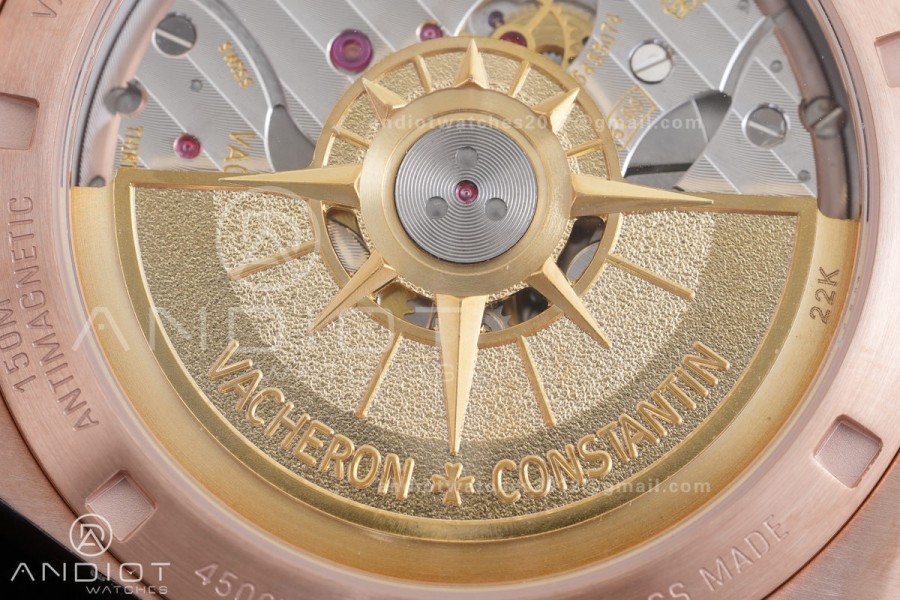 Overseas 4500V RG 8F 1:1 Best Edition Silver Dial on RG Bracelet A5100