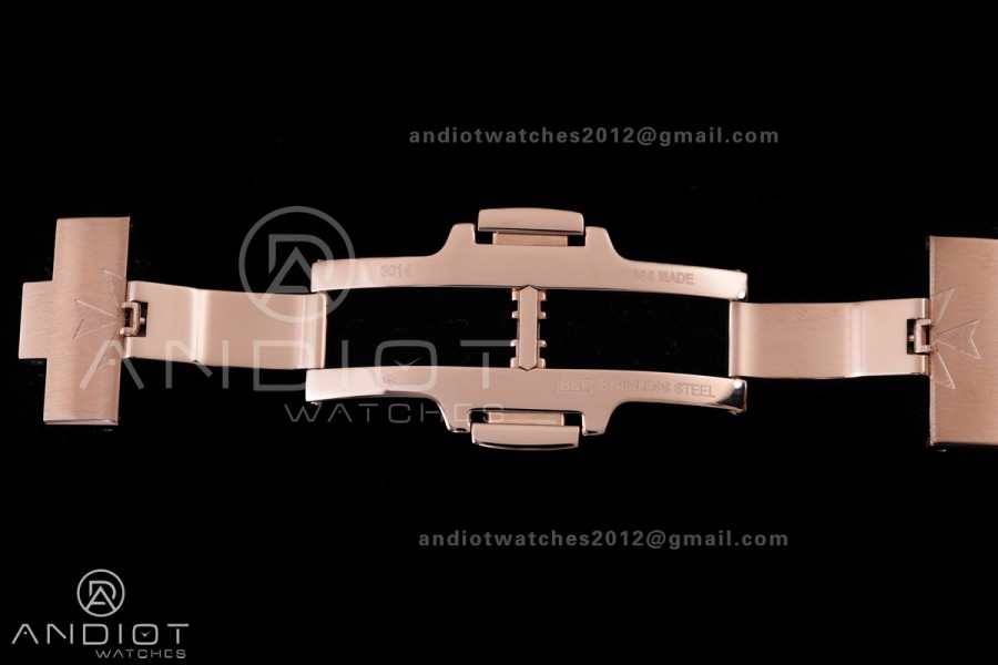 Overseas 4500V RG 8F 1:1 Best Edition Silver Dial on RG Bracelet A5100