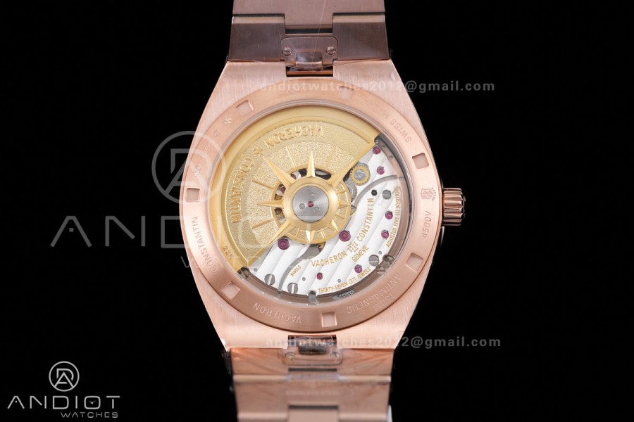 Overseas 4500V RG 8F 1:1 Best Edition Silver Dial on RG Bracelet A5100