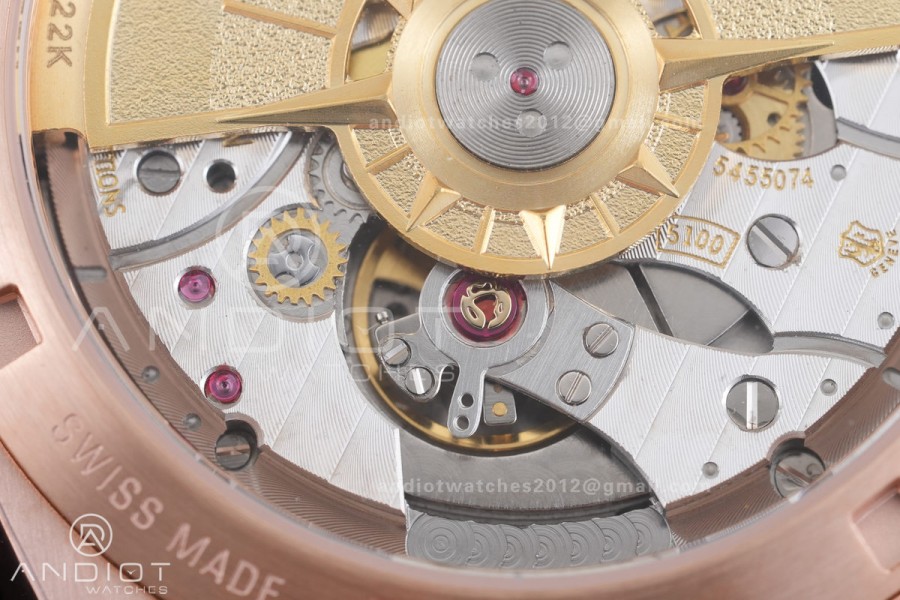 Overseas 4500V RG 8F 1:1 Best Edition Silver Dial on RG Bracelet A5100