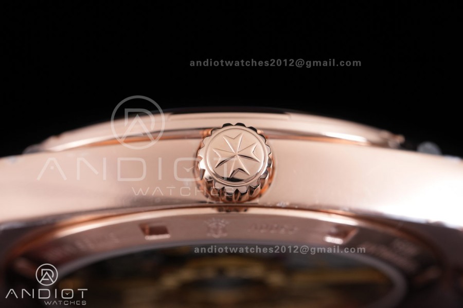 Overseas 4500V RG 8F 1:1 Best Edition Blue Dial on RG Bracelet A5100