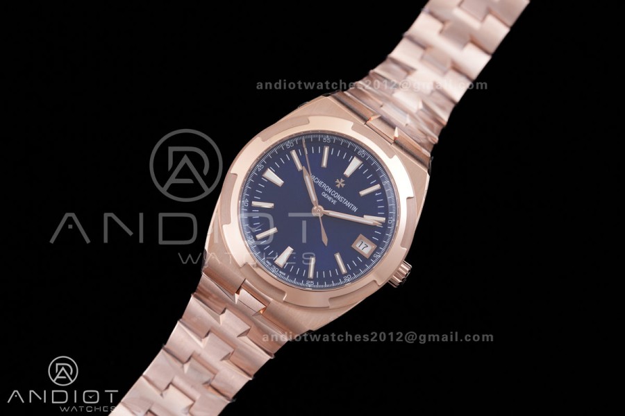 Overseas 4500V RG 8F 1:1 Best Edition Blue Dial on RG Bracelet A5100