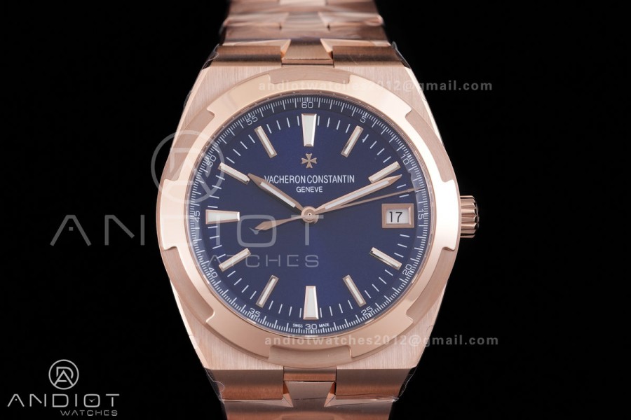 Overseas 4500V RG 8F 1:1 Best Edition Blue Dial on RG Bracelet A5100