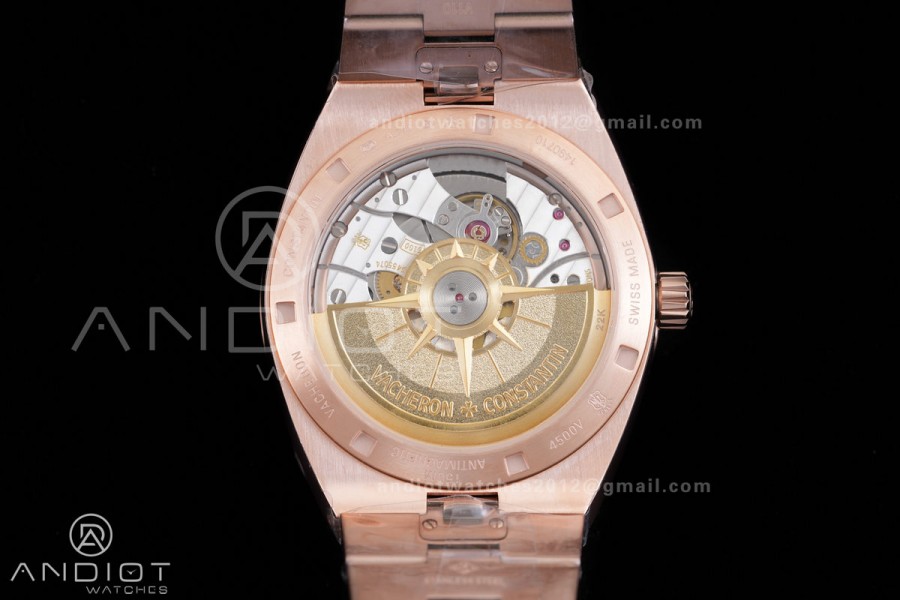 Overseas 4500V RG 8F 1:1 Best Edition Blue Dial on RG Bracelet A5100