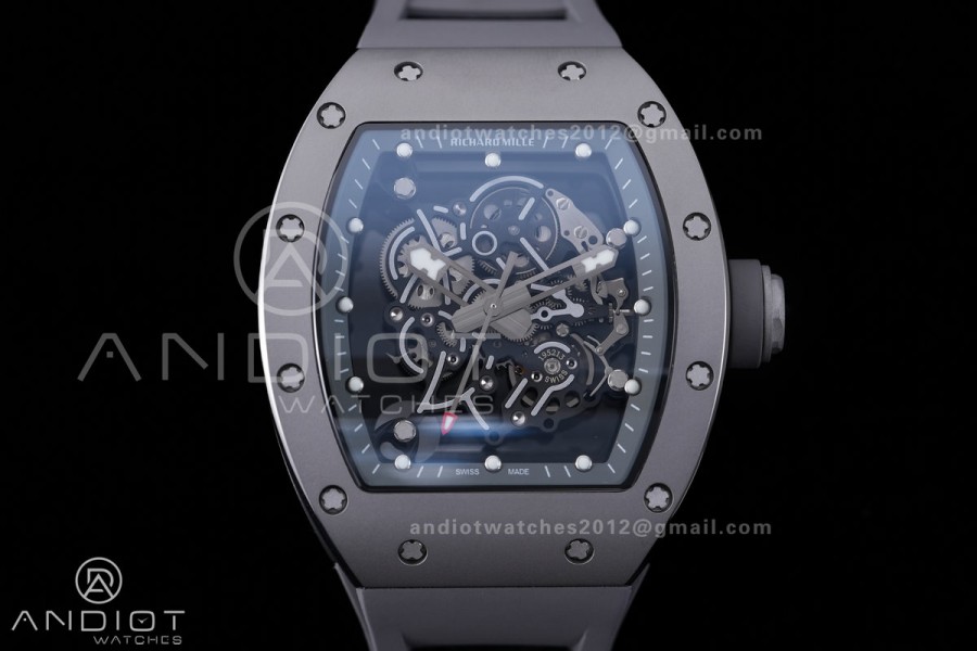 RM055 43mm Grey Ceramic/RU Skeleton Dial BBF RMUL2 Super Clone