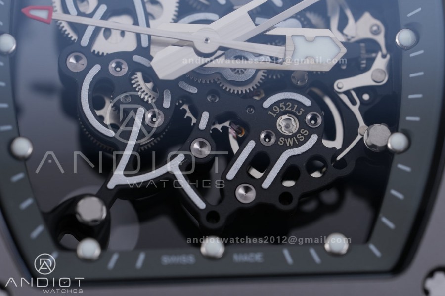 RM055 43mm Grey Ceramic/RU Skeleton Dial BBF RMUL2 Super Clone