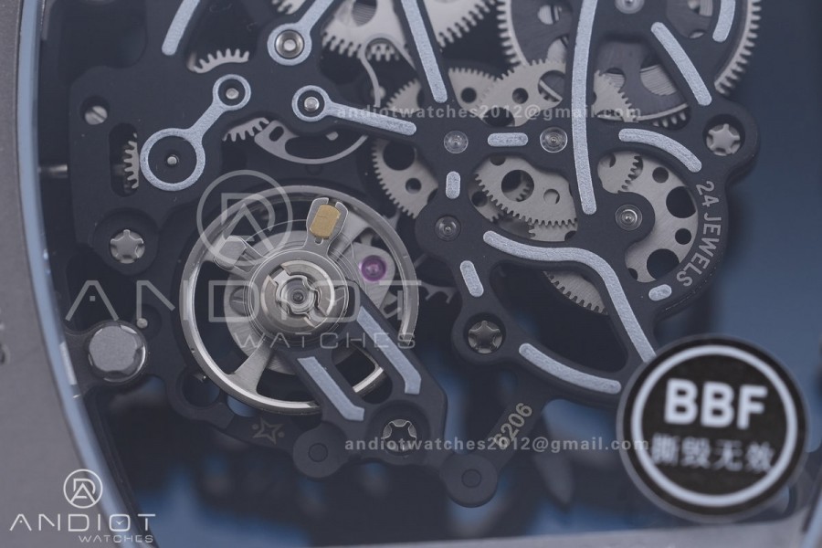 RM055 43mm Grey Ceramic/RU Skeleton Dial BBF RMUL2 Super Clone