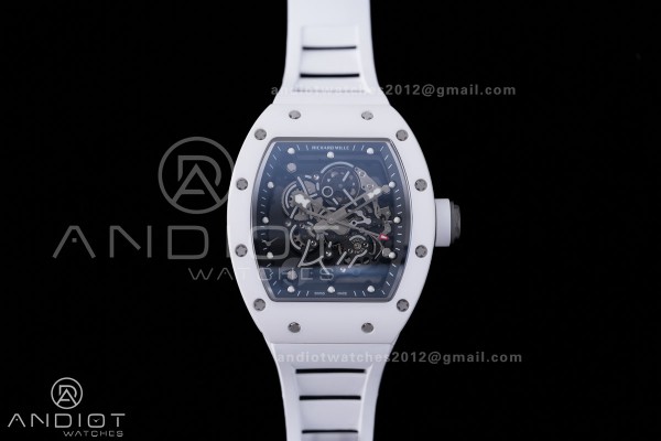 RM055 43mm White Ceramic /RU Skeleton Dial BBF RMU...