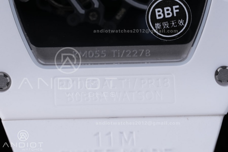 RM055 43mm White Ceramic /RU Skeleton Dial BBF RMUL2 Super Clone