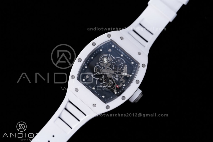 RM055 43mm White Ceramic /RU Skeleton Dial BBF RMUL2 Super Clone