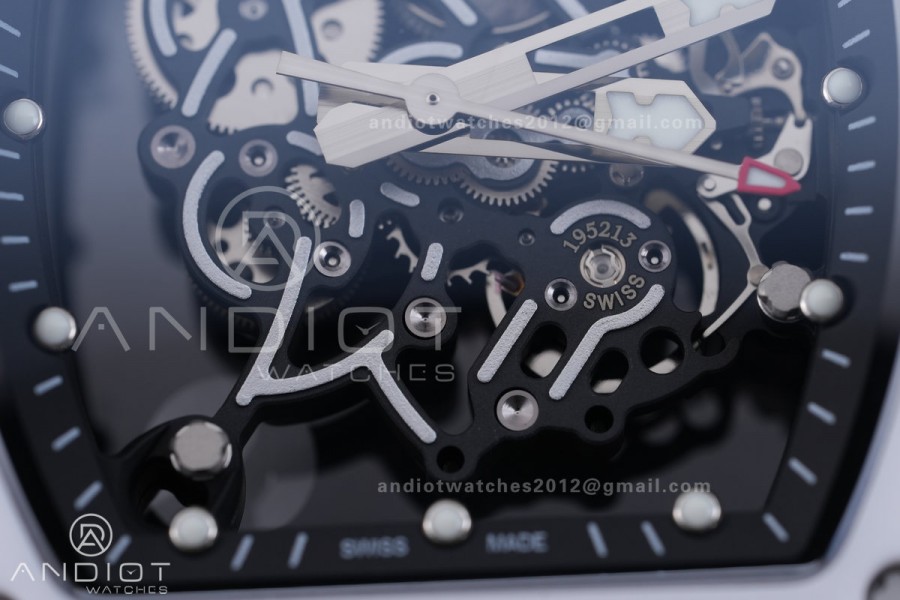 RM055 43mm White Ceramic /RU Skeleton Dial BBF RMUL2 Super Clone