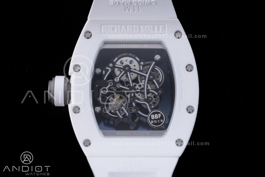RM055 43mm White Ceramic /RU Skeleton Dial BBF RMUL2 Super Clone