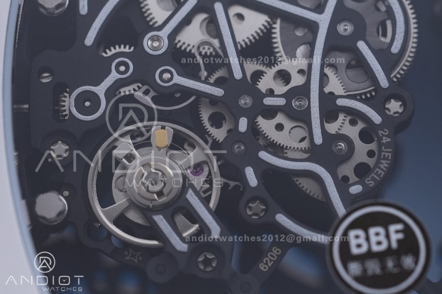 RM055 43mm White Ceramic /RU Skeleton Dial BBF RMUL2 Super Clone
