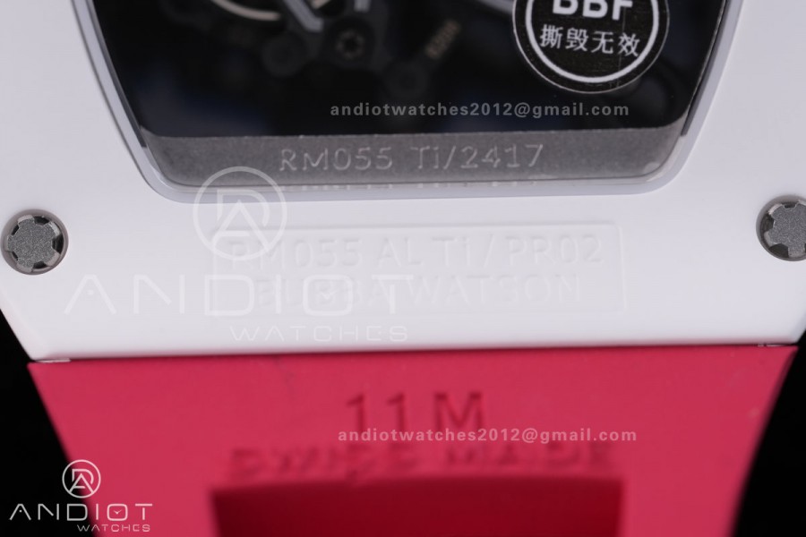 RM055 43mm White Ceramic /RU Skeleton Dial BBF RMUL2 Super Clone