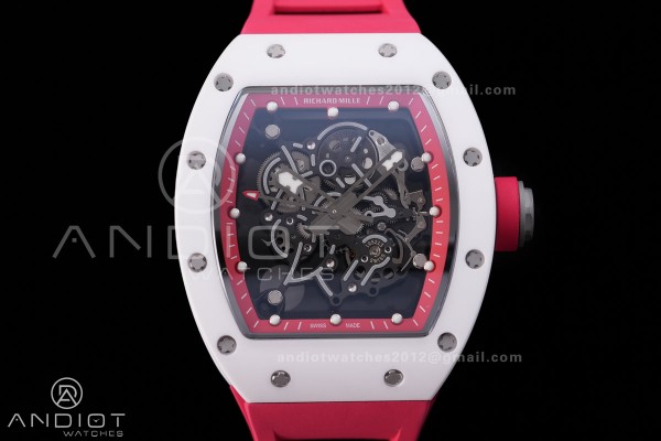 RM055 43mm White Ceramic /RU Skeleton Dial BBF RMU...