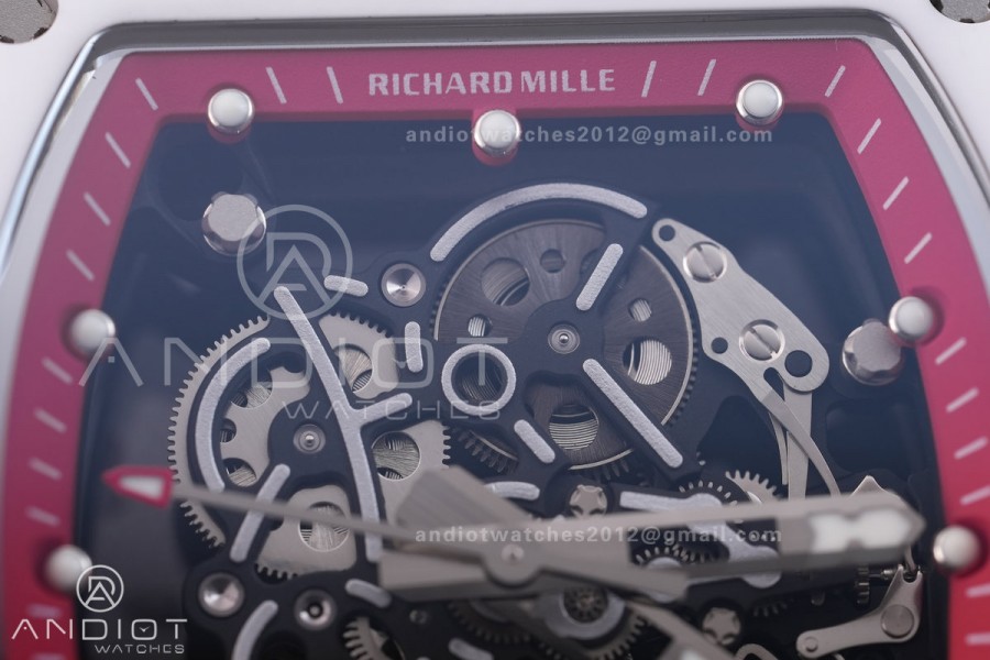 RM055 43mm White Ceramic /RU Skeleton Dial BBF RMUL2 Super Clone