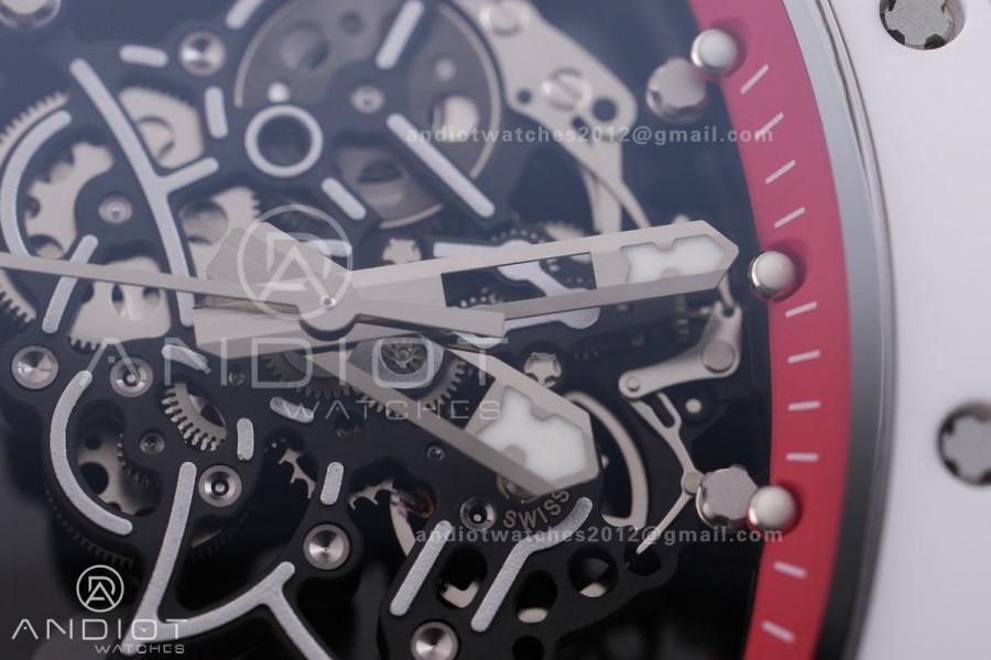 RM055 43mm White Ceramic /RU Skeleton Dial BBF RMUL2 Super Clone