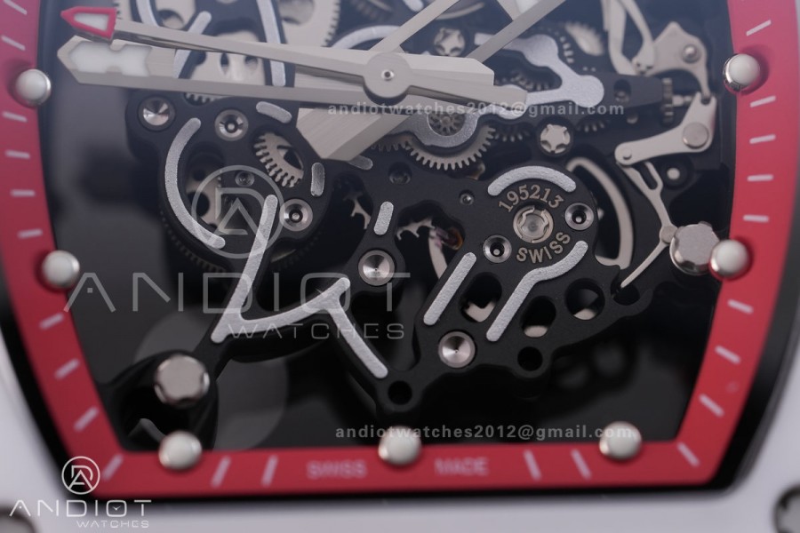 RM055 43mm White Ceramic /RU Skeleton Dial BBF RMUL2 Super Clone