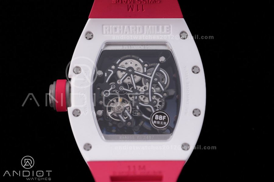 RM055 43mm White Ceramic /RU Skeleton Dial BBF RMUL2 Super Clone