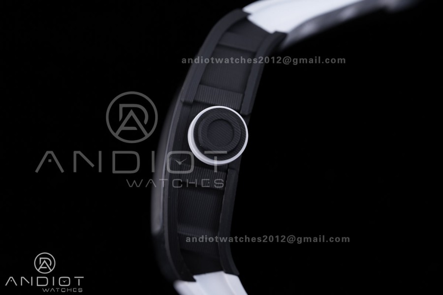 RM055 NTPT BBF 1:1 Best Edition White Bezel White Crown on White Rubber Strap RMUL2 Super Clone
